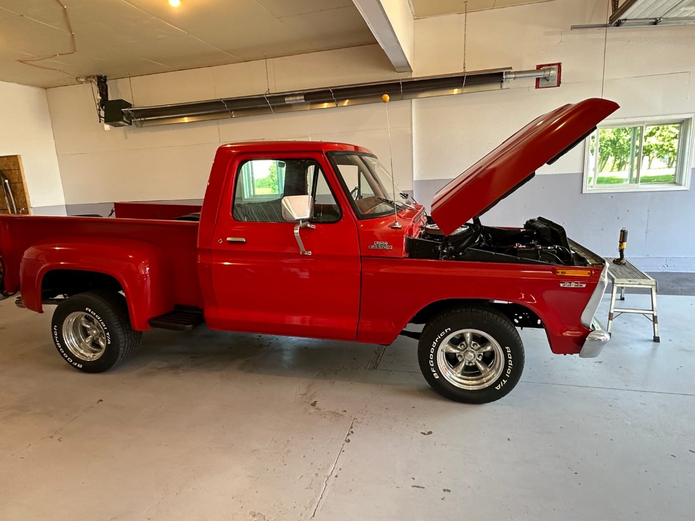 Fully restored classic pickup in Allan's shop